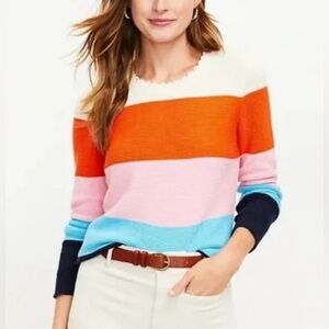 NWT Rainbow Stripe Knit Sweater by Loft size XS